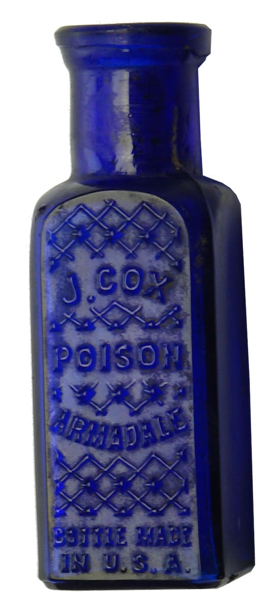 Cox Poison Armadale Cobalt Blue Poison Bottle