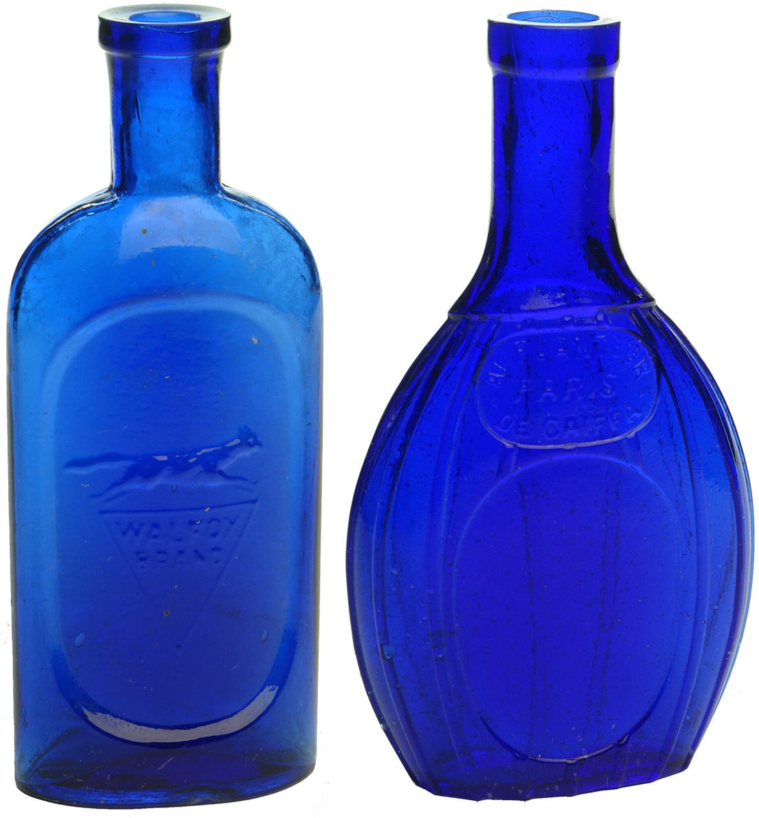 Antique Cobalt Blue Bottles