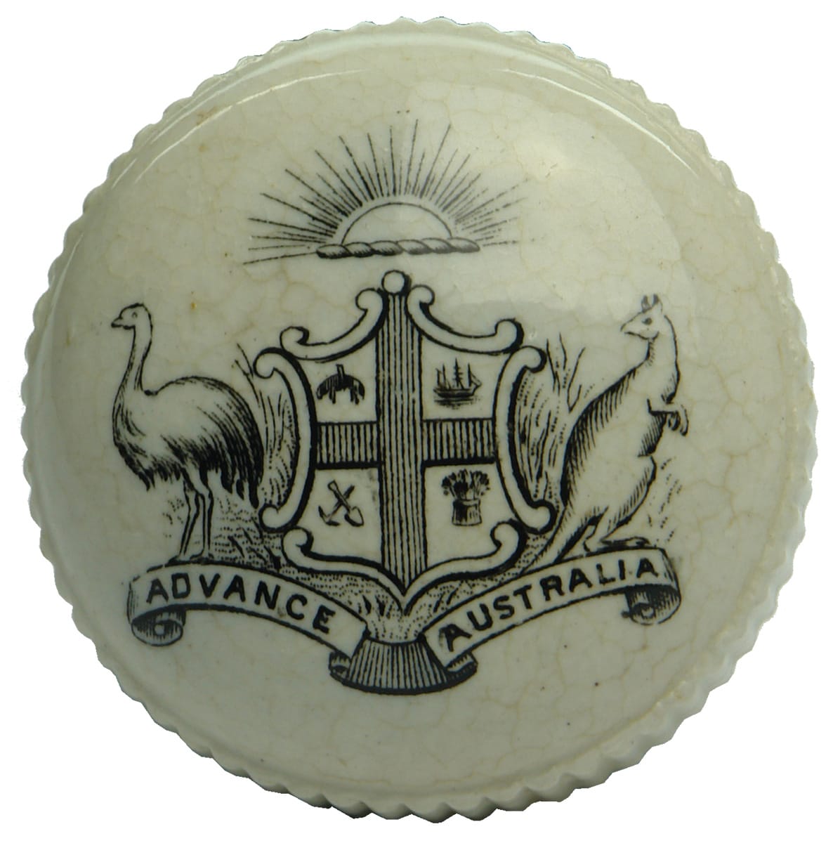 Australian Coat of Arms Advance Australia Pot Lid