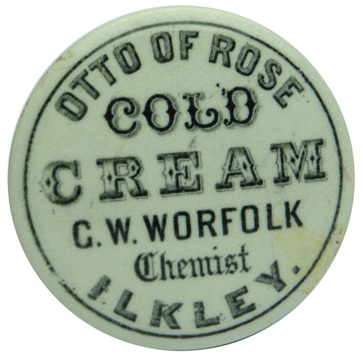 Cold Cream Worfolk Chemist Ilkley Pot Lid