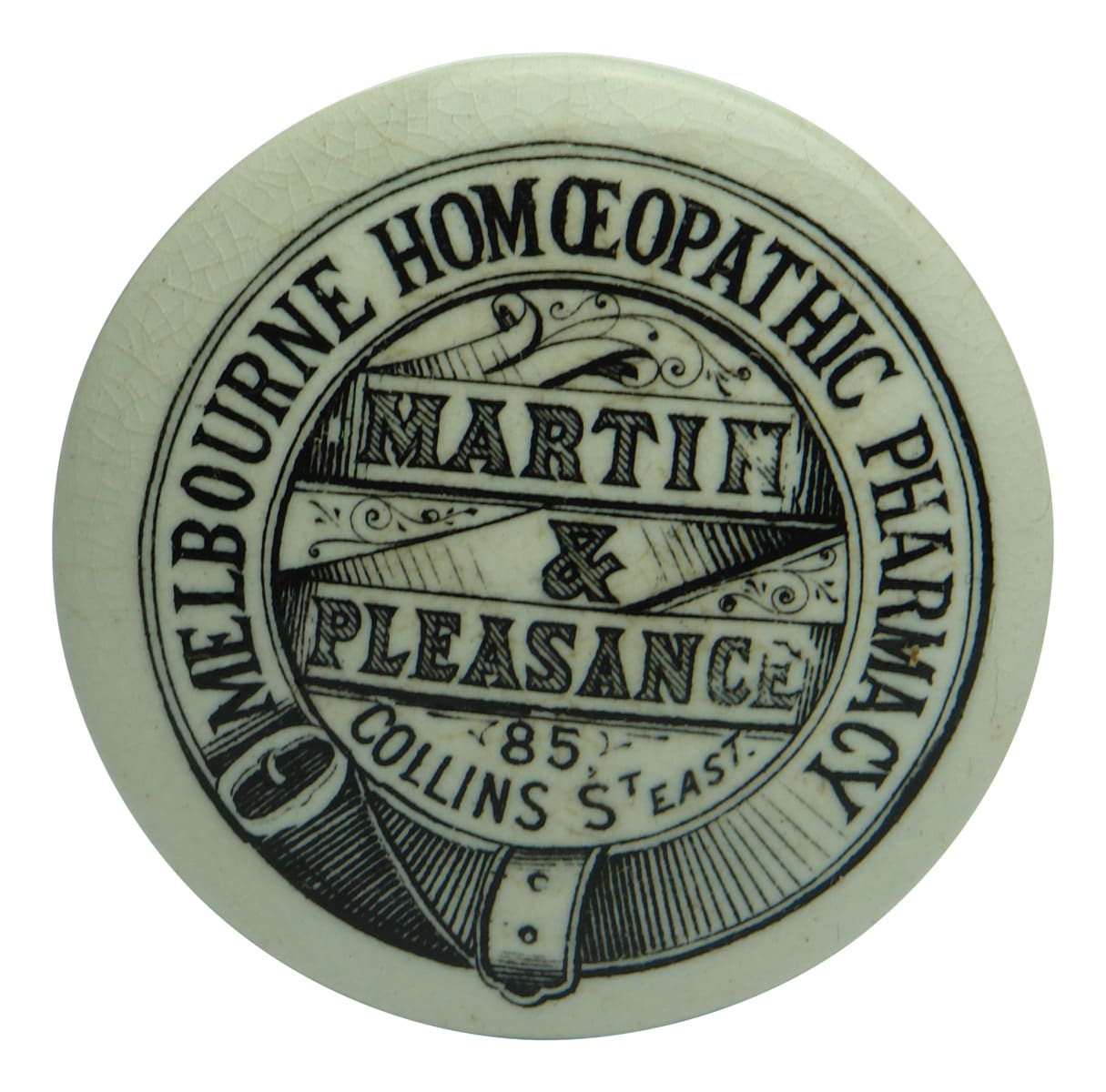 Martin Pleasance Melbourne Homeopathic Pharmacy Pot Lid