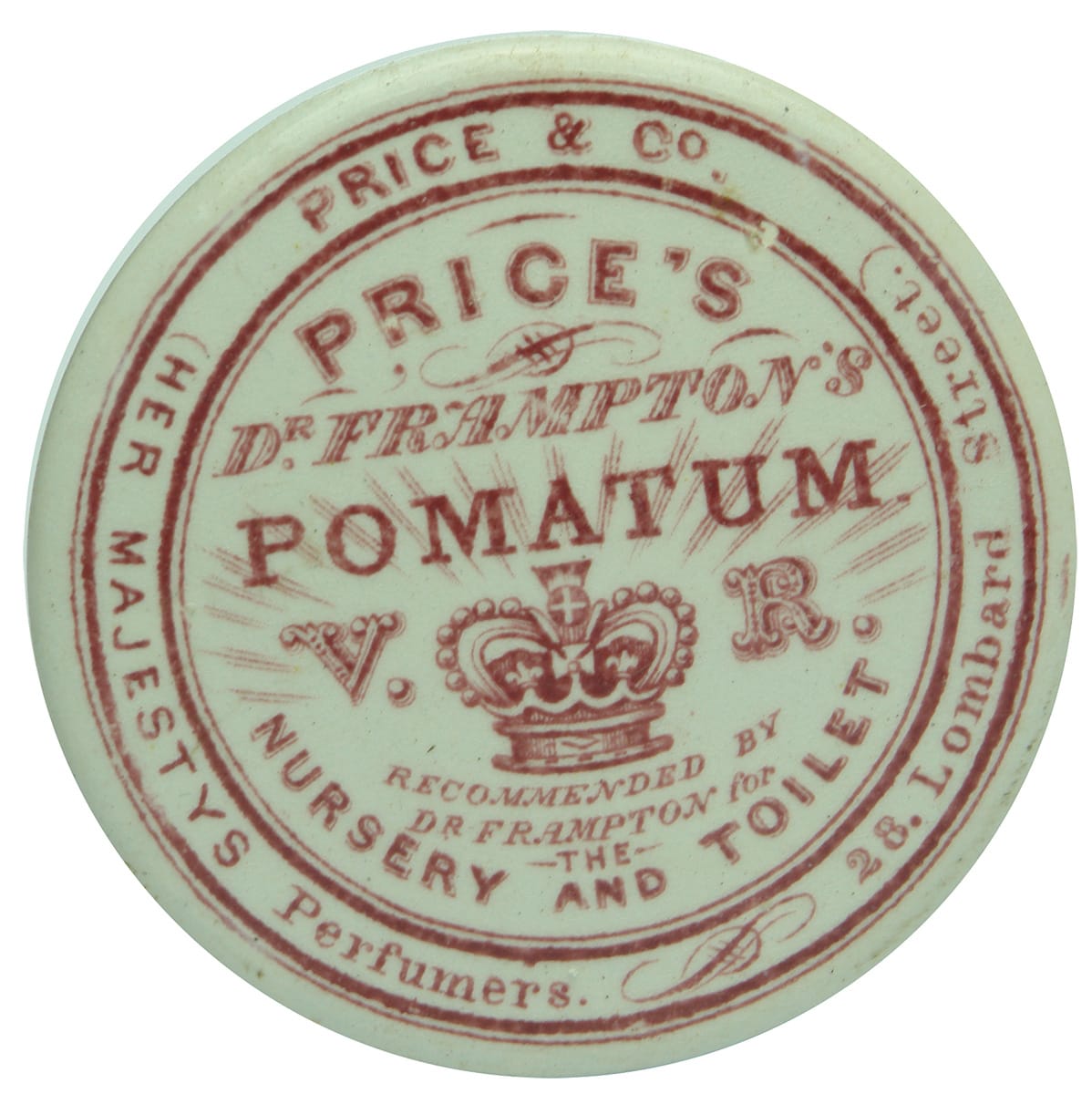 Price's Frampton's Pomatum Crown Pot Lid