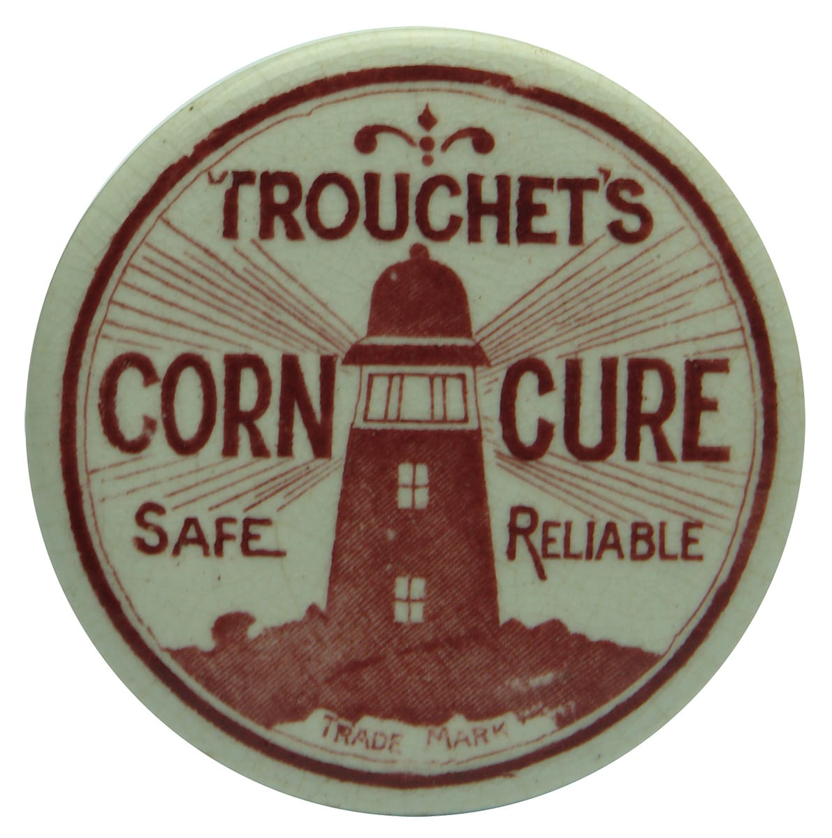 Trouchet's Corn Cure Lighthouse Pot Lid