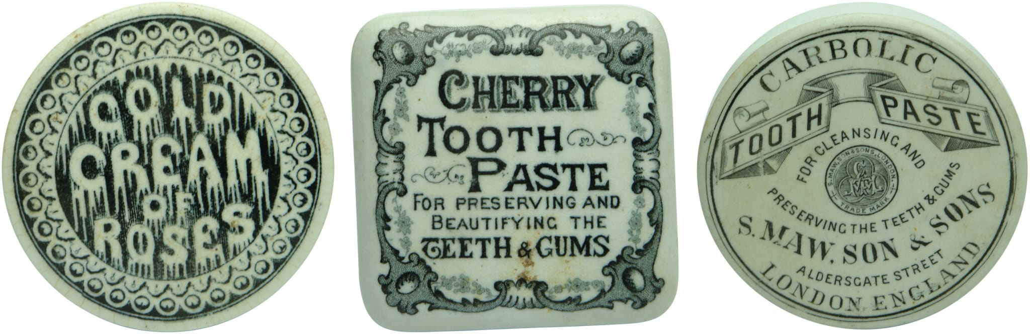 English Tooth Paste Pot Lids