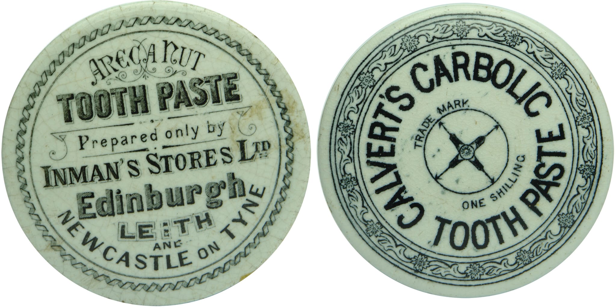 English Tooth Paste Pot Lids