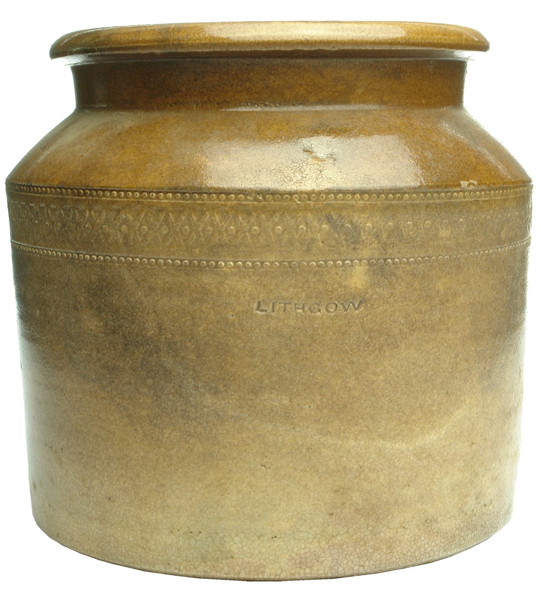 Lithgow Pottery Lidded Stoneware Kitchen Jar