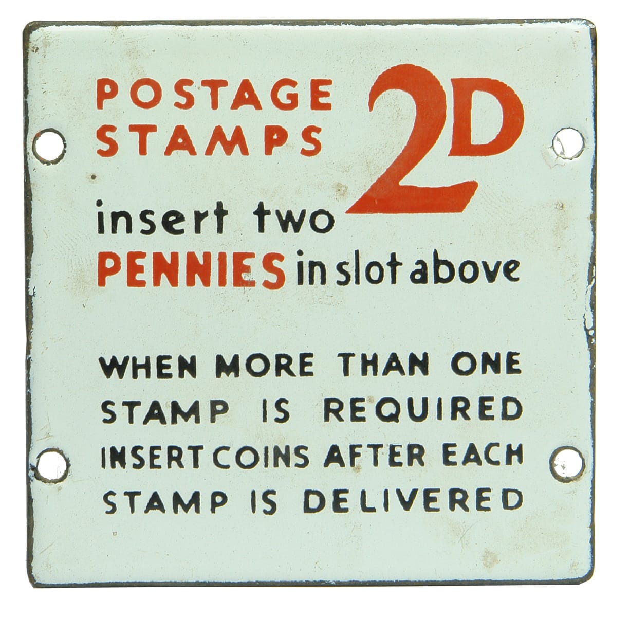 Enamel Postage Stamps Dispenser Signs