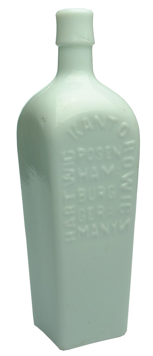 Hartwig Kantorowics Milk Glass Bitters Bottle