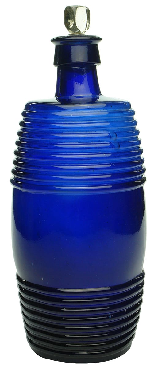 Cobalt Blue Barrel Shaped Bottle