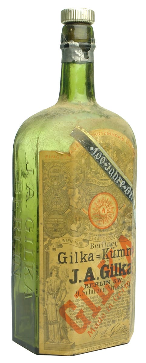 Gilka Berlin Antique Spirits Gold Water Bottle