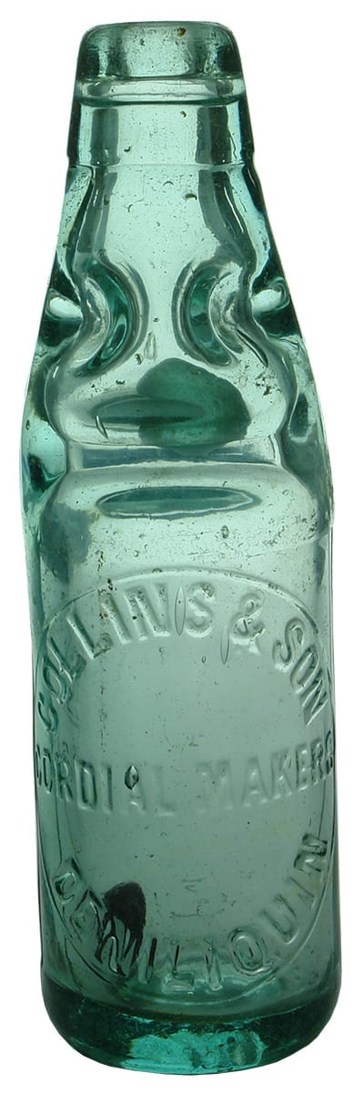 Collins Cordial Makers Deniliquin Codd Bottle