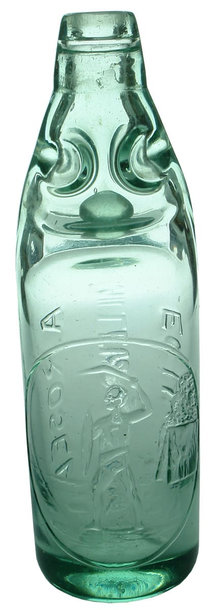 Rosel Millewa Factory Echuca Warrior Codd Marble Bottle