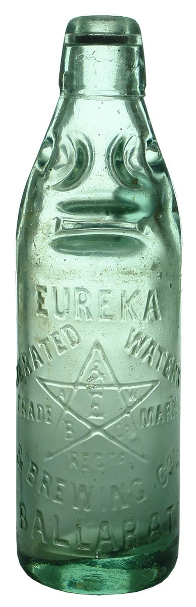 Eureka Aerated Waters Ballarat Codd Marble Bottle