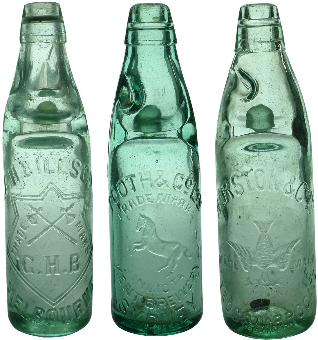 Antique Codd Marble Patent Bottles