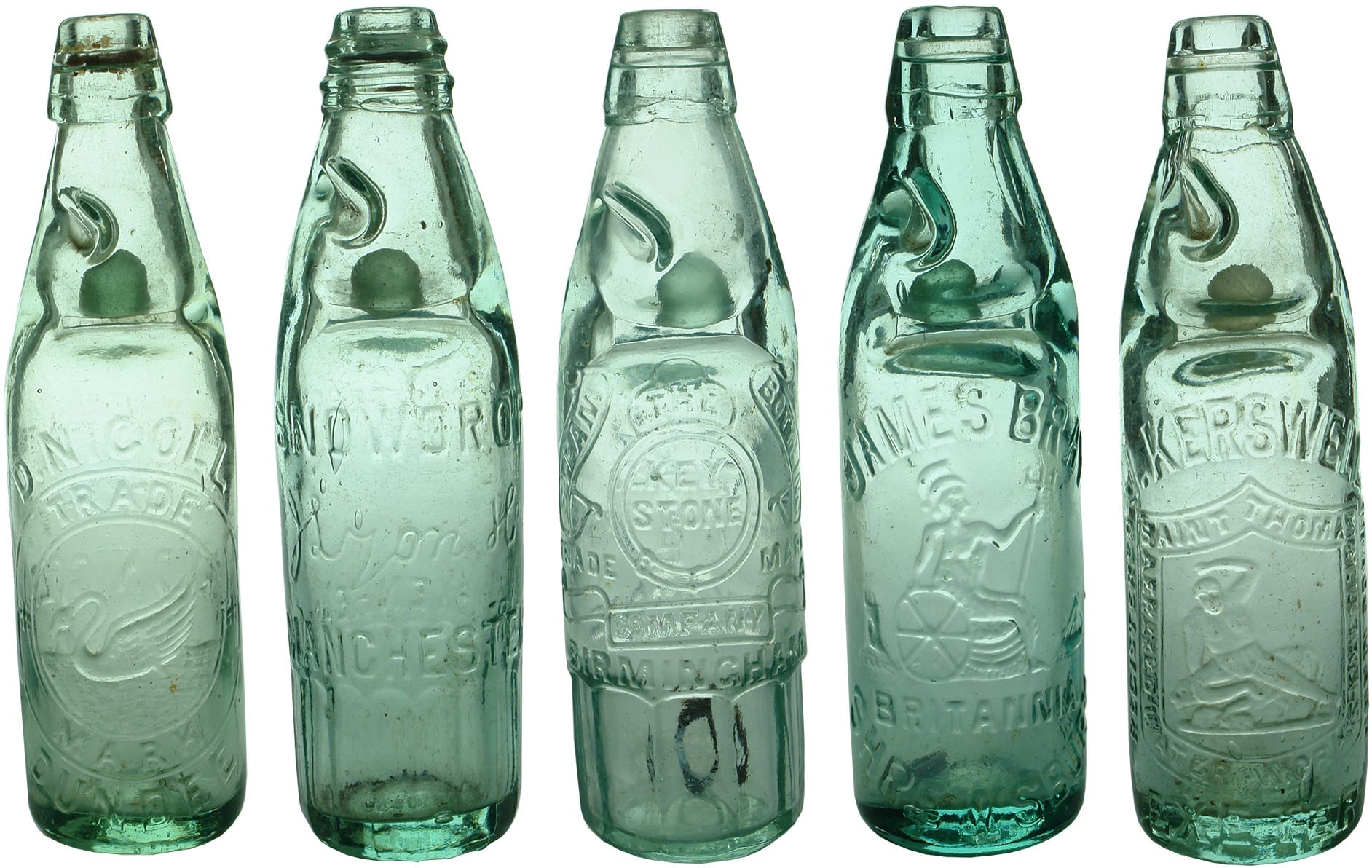 Collection United Kingdom Codd Marble Patent Bottles