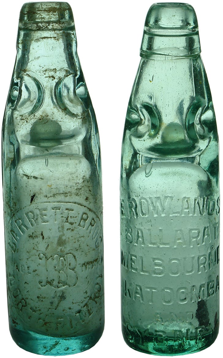 Antique Victorian Codd Marble Bottles