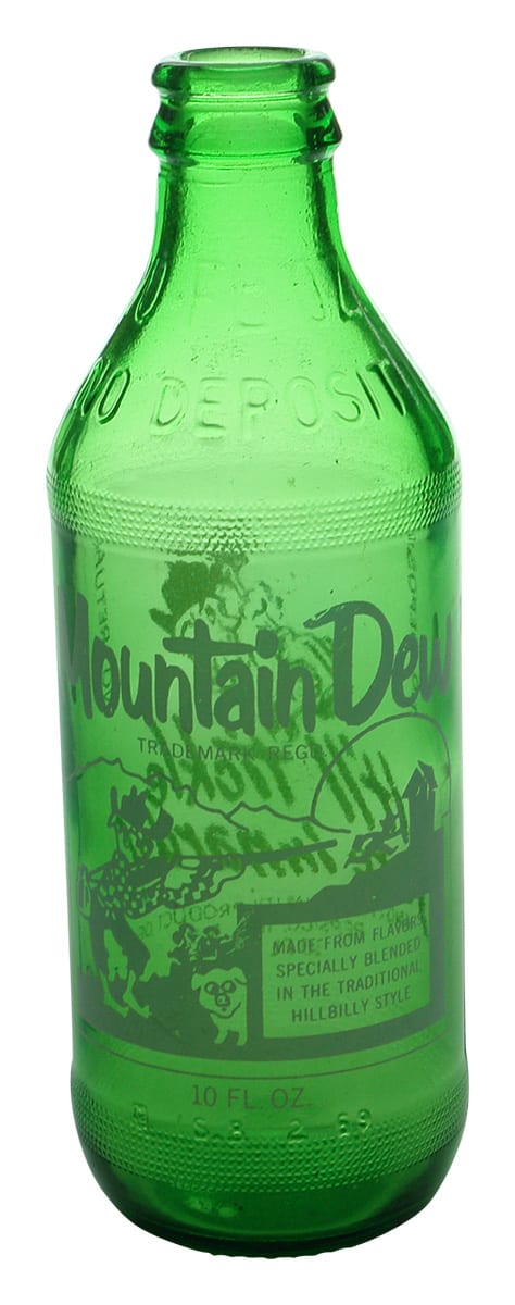 Mountain Dew Green Ceramic Label Bottle