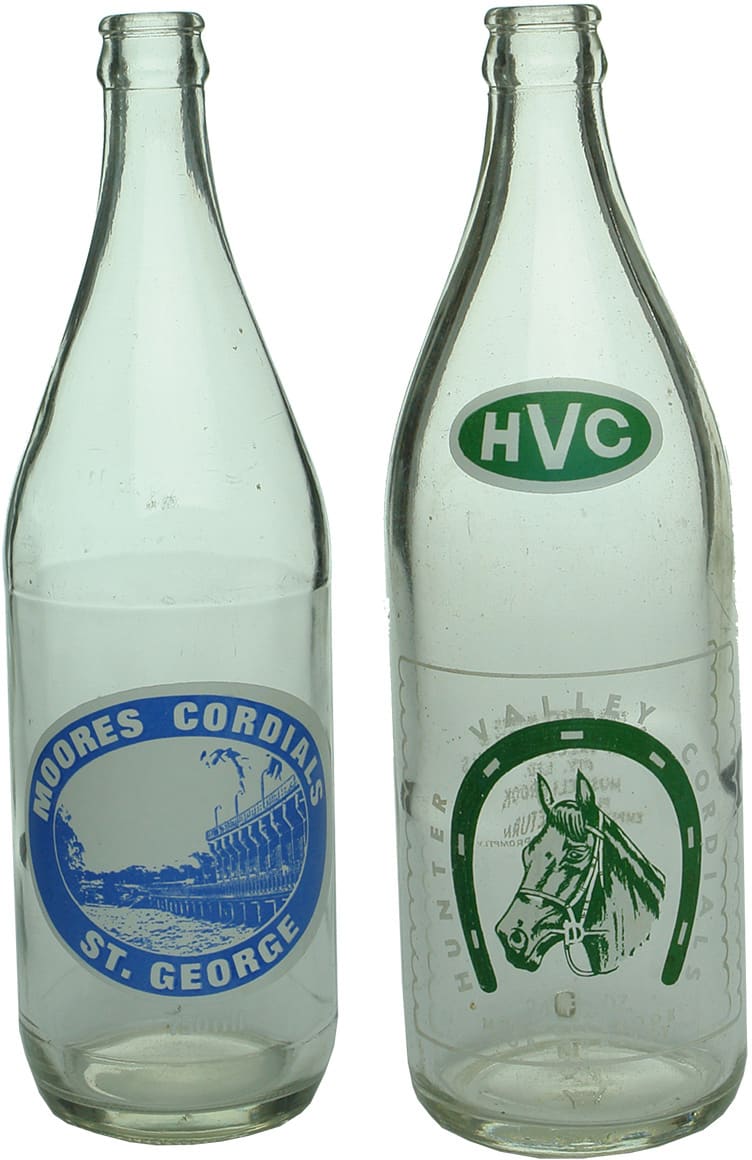 Moores Hunter Valley Cordials Ceramic Label Bottles