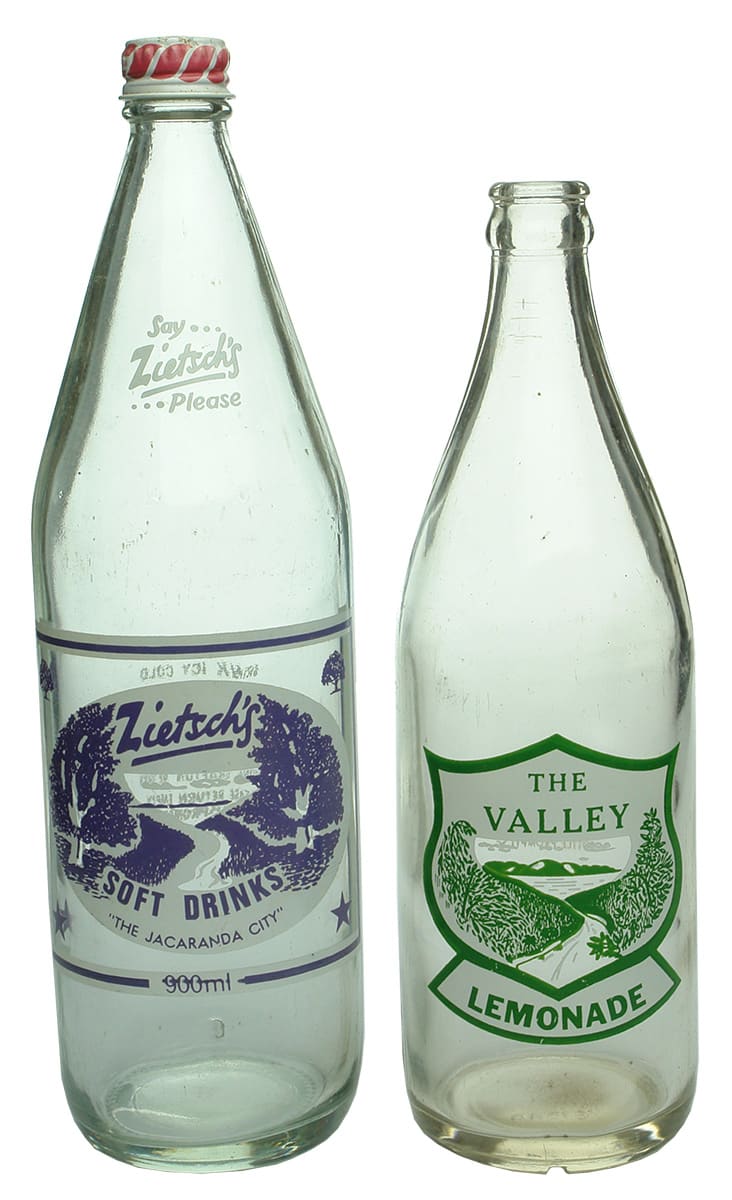 Zietsch's Bailey Ceramic Label Soft Drink Bottles