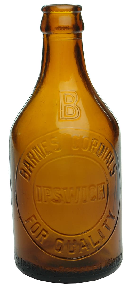 Barnes Cordials Ipswich Amber Crown Seal Bottle