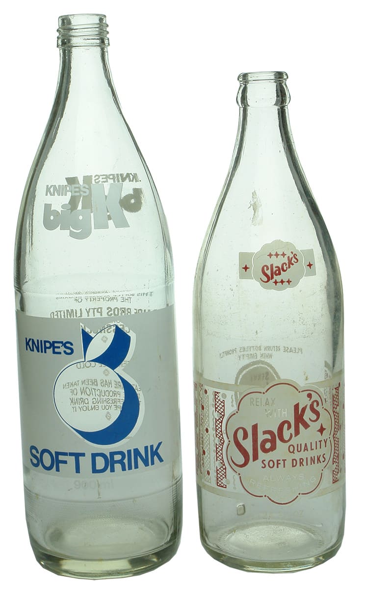Knipe's Slack's Ceramic Label Soft Drink Bottles