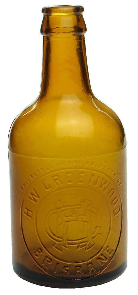 Greenwood Brisbane Amber Crown Seal Bottle