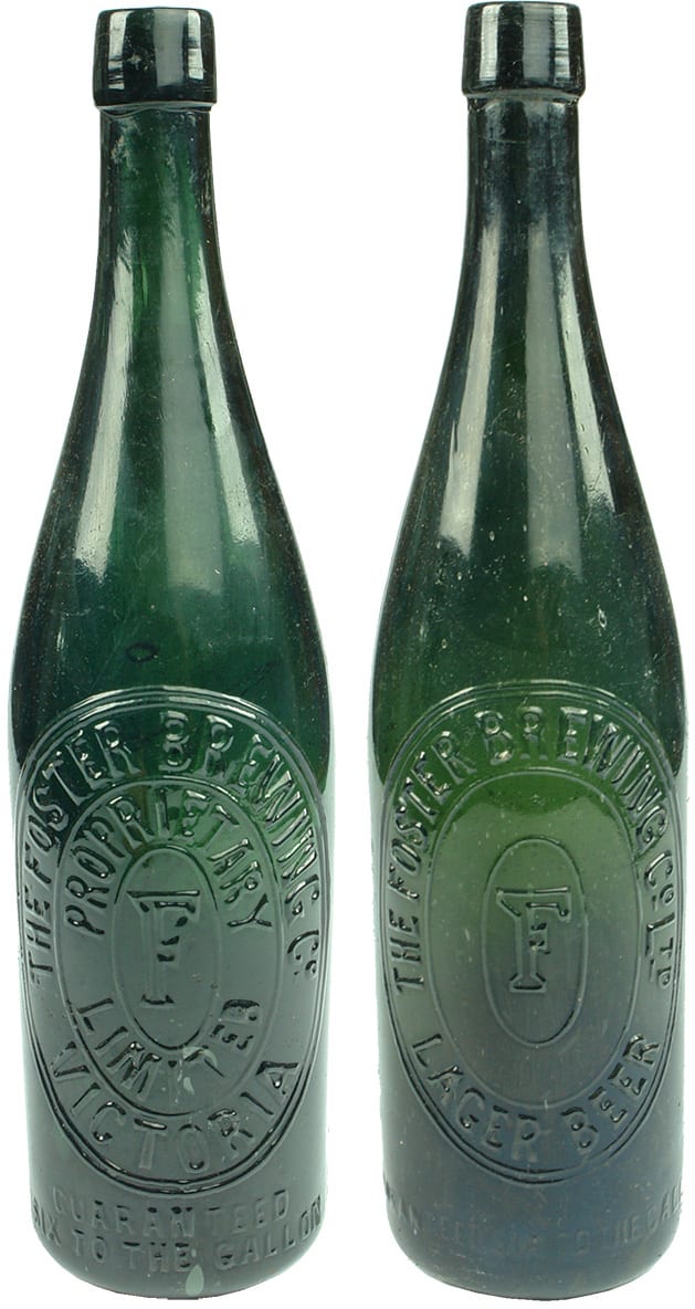 Foster Brewing Company Lager Beer Antique Bottles