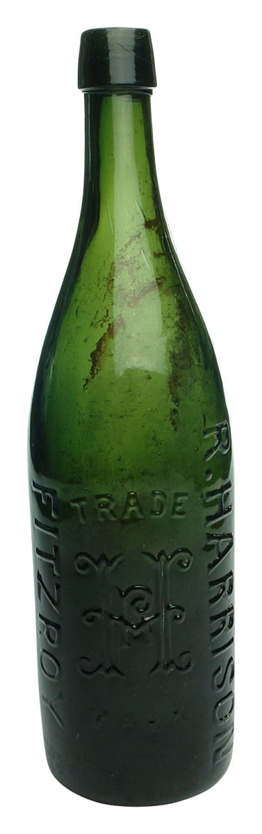 Harrison Fitzroy Green Glass Hop Beer Bottle