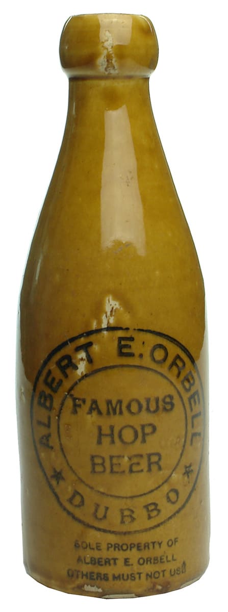 Albert Orbell Hop Beer Dubbo Stone Bottle