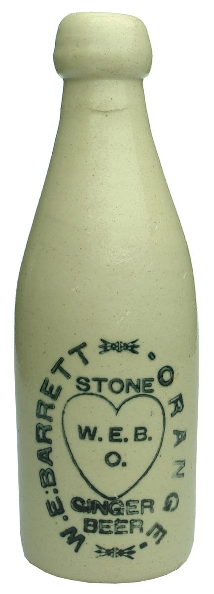 Barrett Orange Love Heart Stoneware Ginger Beer Bottle