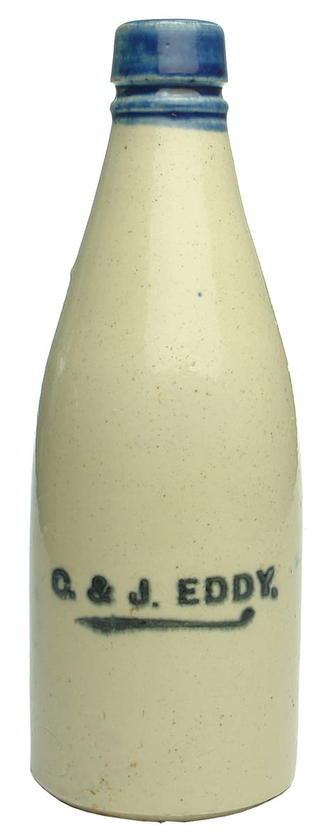 Eddy Forbes Stoneware Blue Top Ginger Beer Bottle