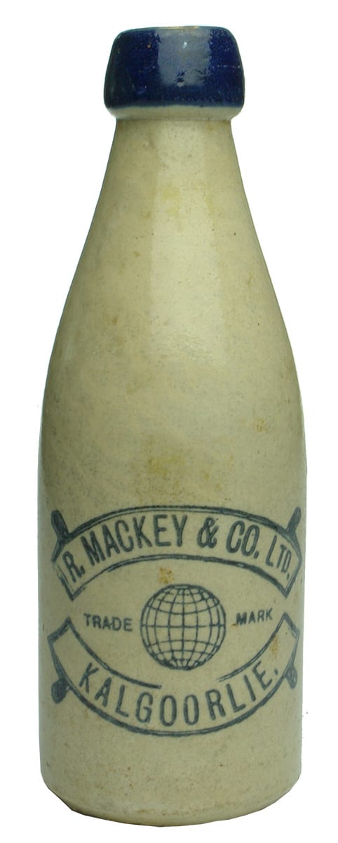 Mackey Globe Kalgoorlie Stoneware Ginger Beer Bottle