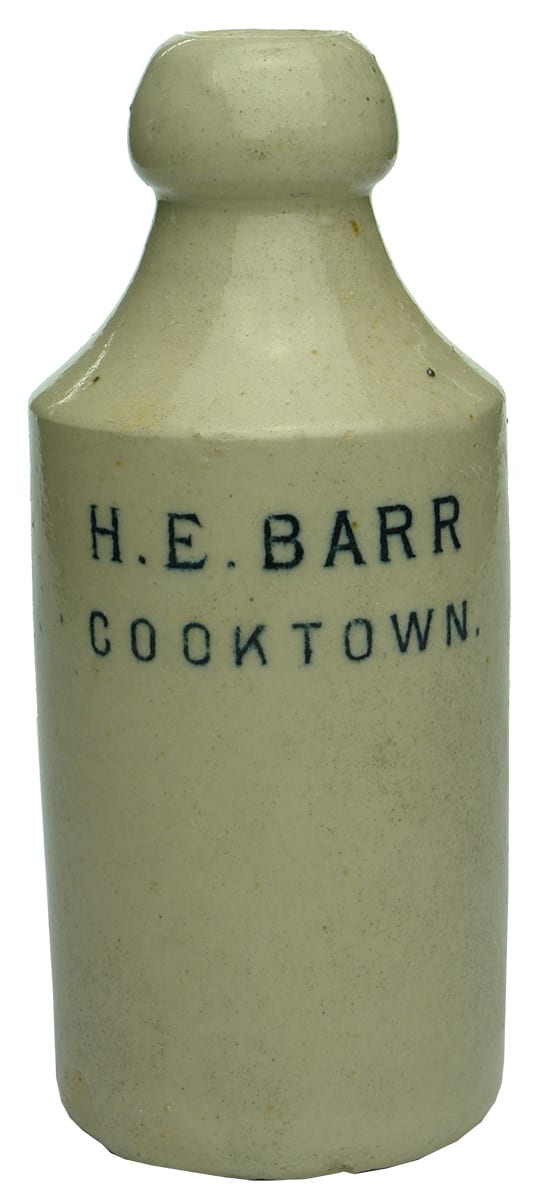 Barr Cooktown Black Print Stoneware Ginger Beer Bottle
