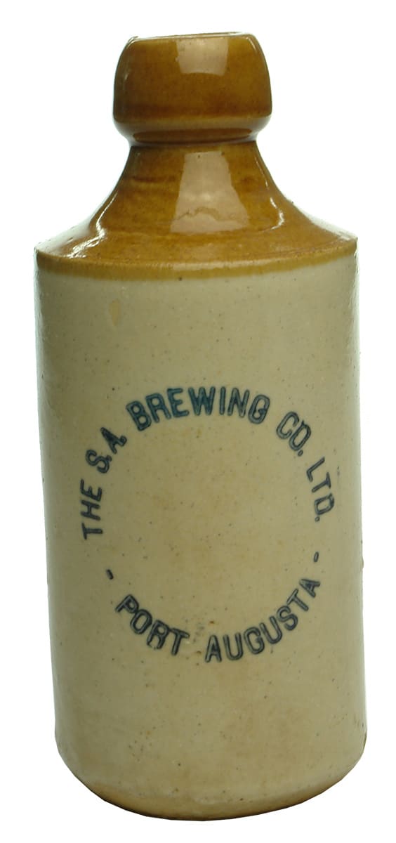 SA Brewing Port Augusta Stoneware Ginger Beer Bottle