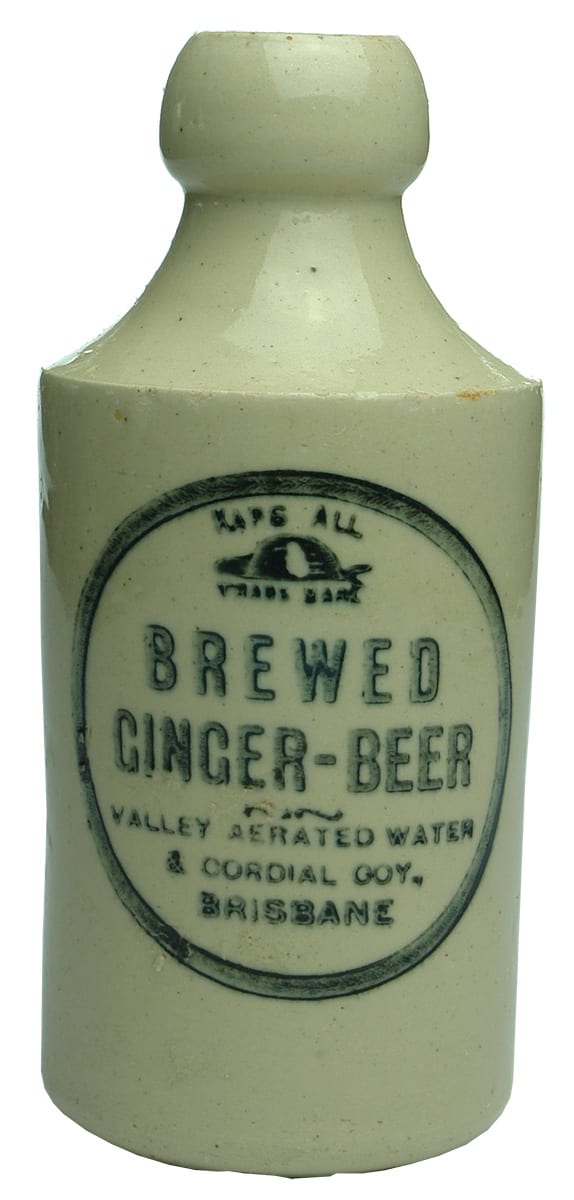 Kaps All Valley Aerated Water Brisbane Ginger Beer Bottle
