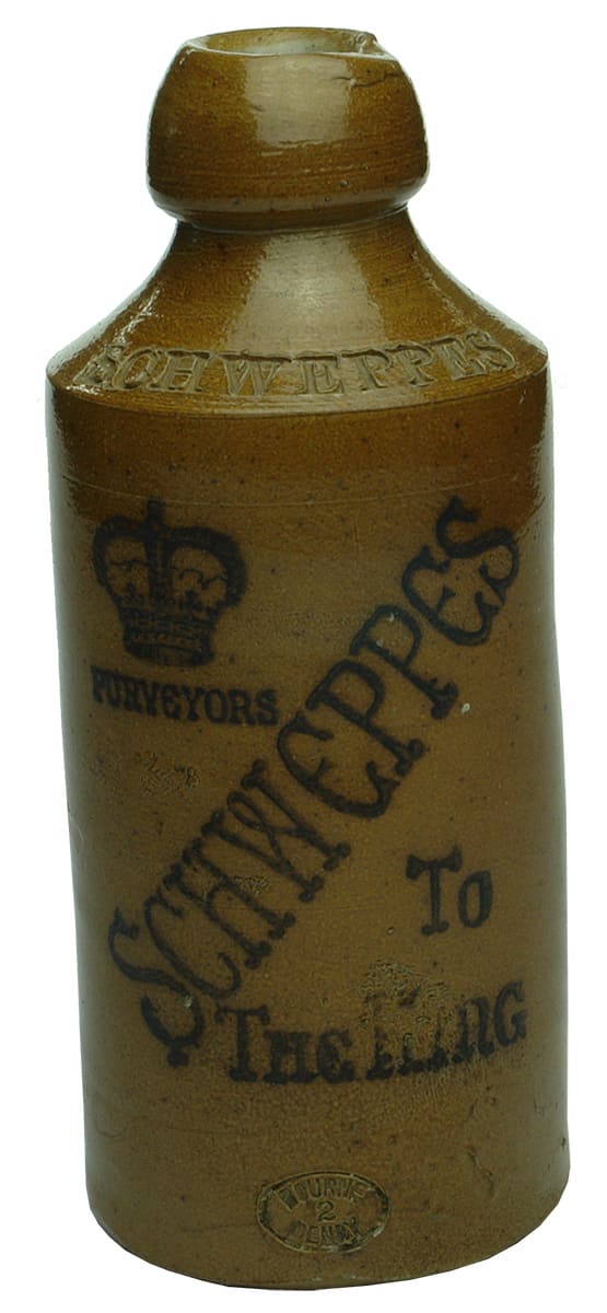 Schweppes Purveyors King Crown Stoneware Ginger Beer