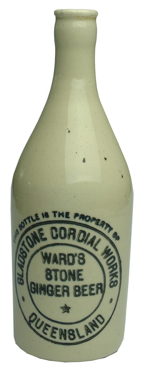 Gladstone Cordial Works Ward's Stone Ginger Beer Bottle