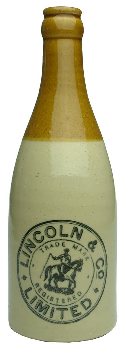 Lincoln Stockman Crown Seal Stoneware Ginger Beer Bottle