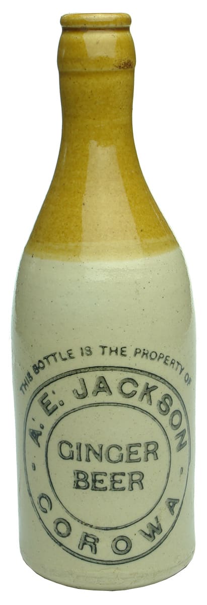 Jackson Ginger Beer Corowa Crown Seal Stone Bottle
