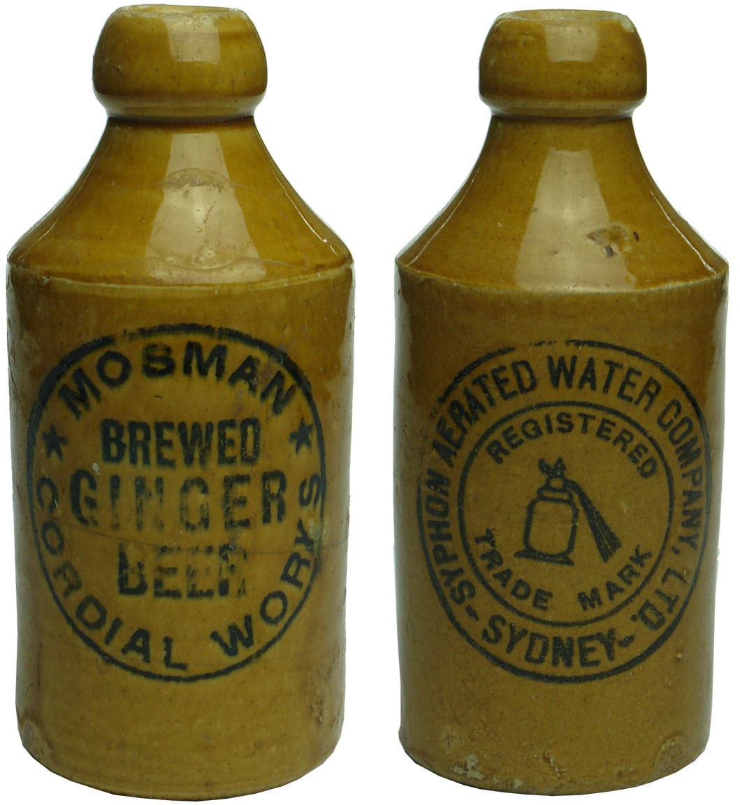 Mosman Sydney Stoneware Ginger Beer Bottles