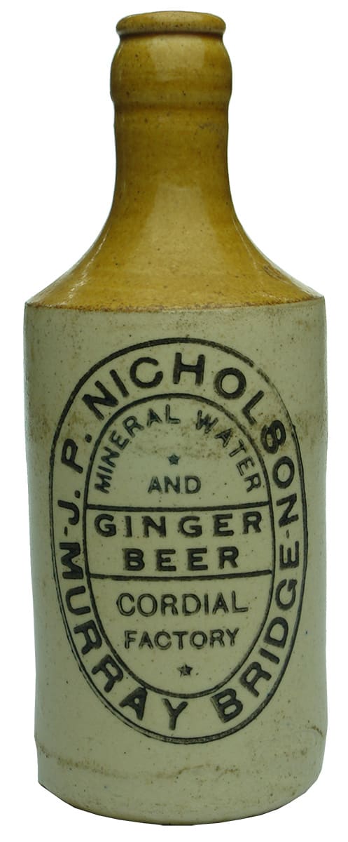 Nicholson Ginger Beer Murray Bridge Stone Bottle