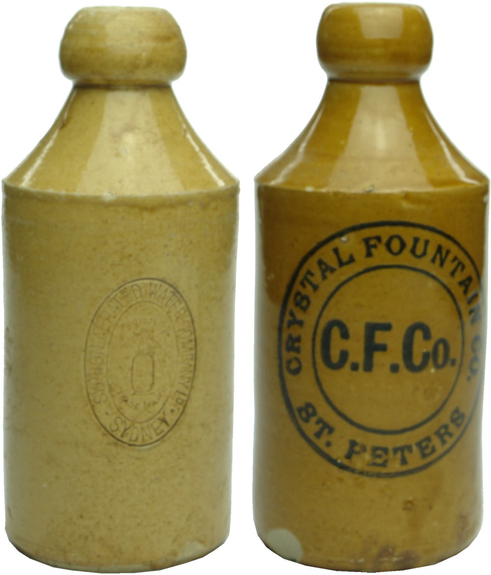 Syphon Crystal Fountain Stoneware Ginger Beer Bottles