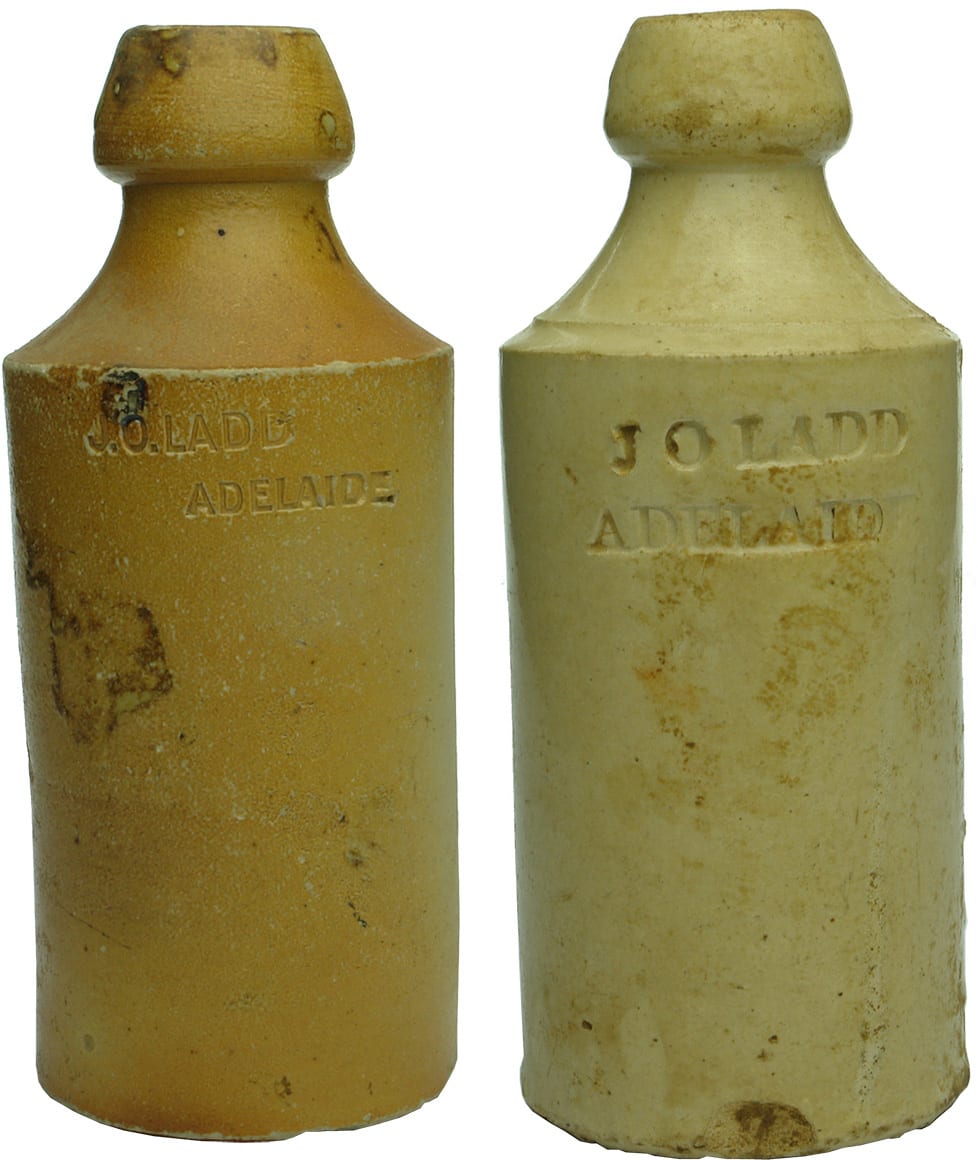 Ladd Adelaide Impressed Stoneware Ginger Beer Bottles