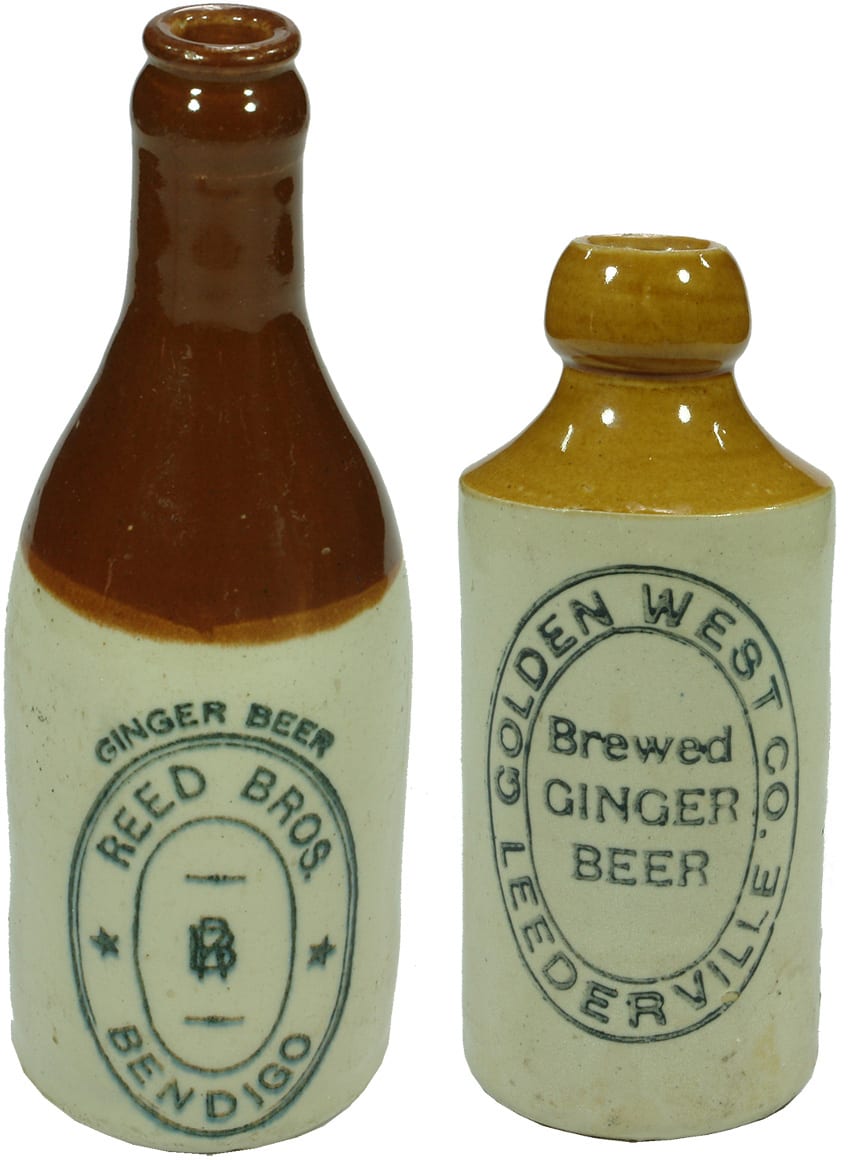Bendigo Leederville Stoneware Ginger Beer Bottles