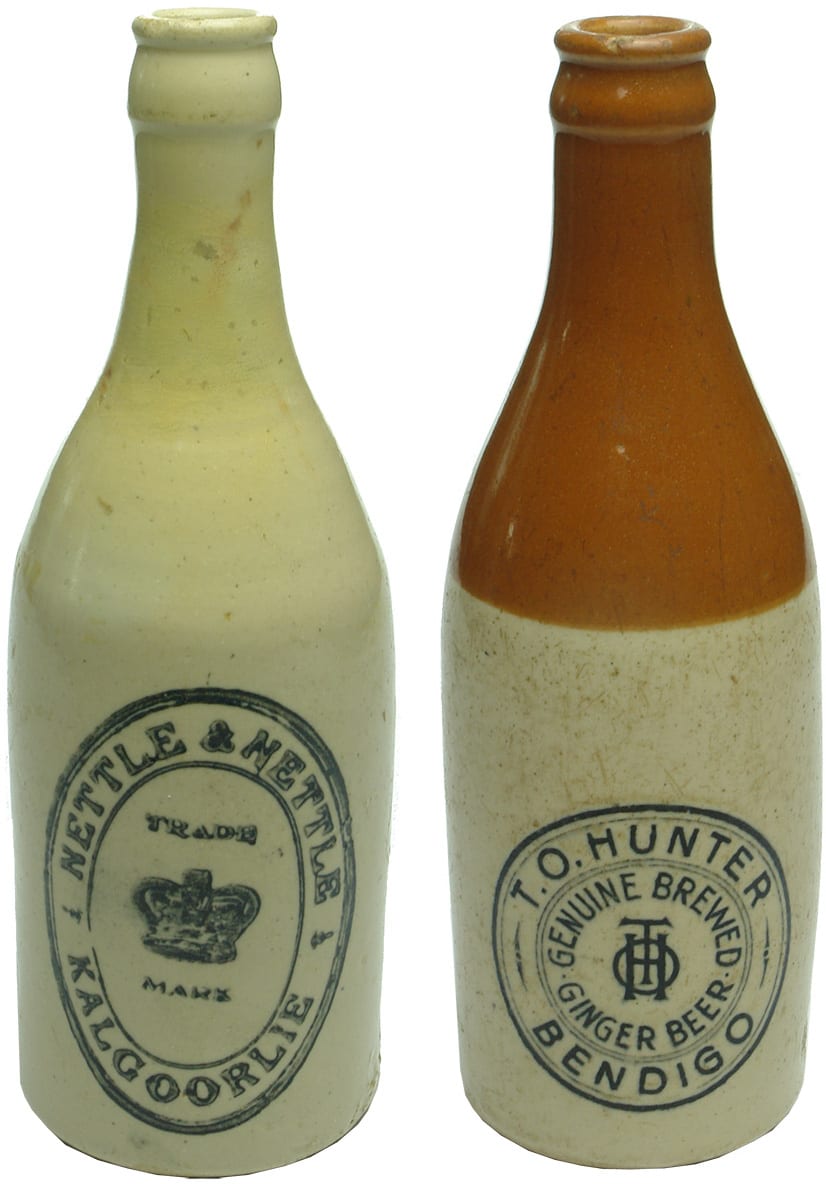 Nettle Hunter Crown Seal Stoneware Ginger Beer Bottles