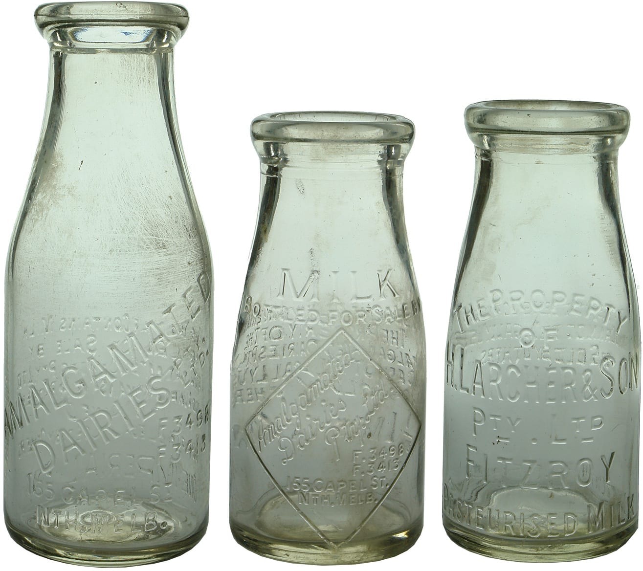 Vintage Melbourne Milk Bottles