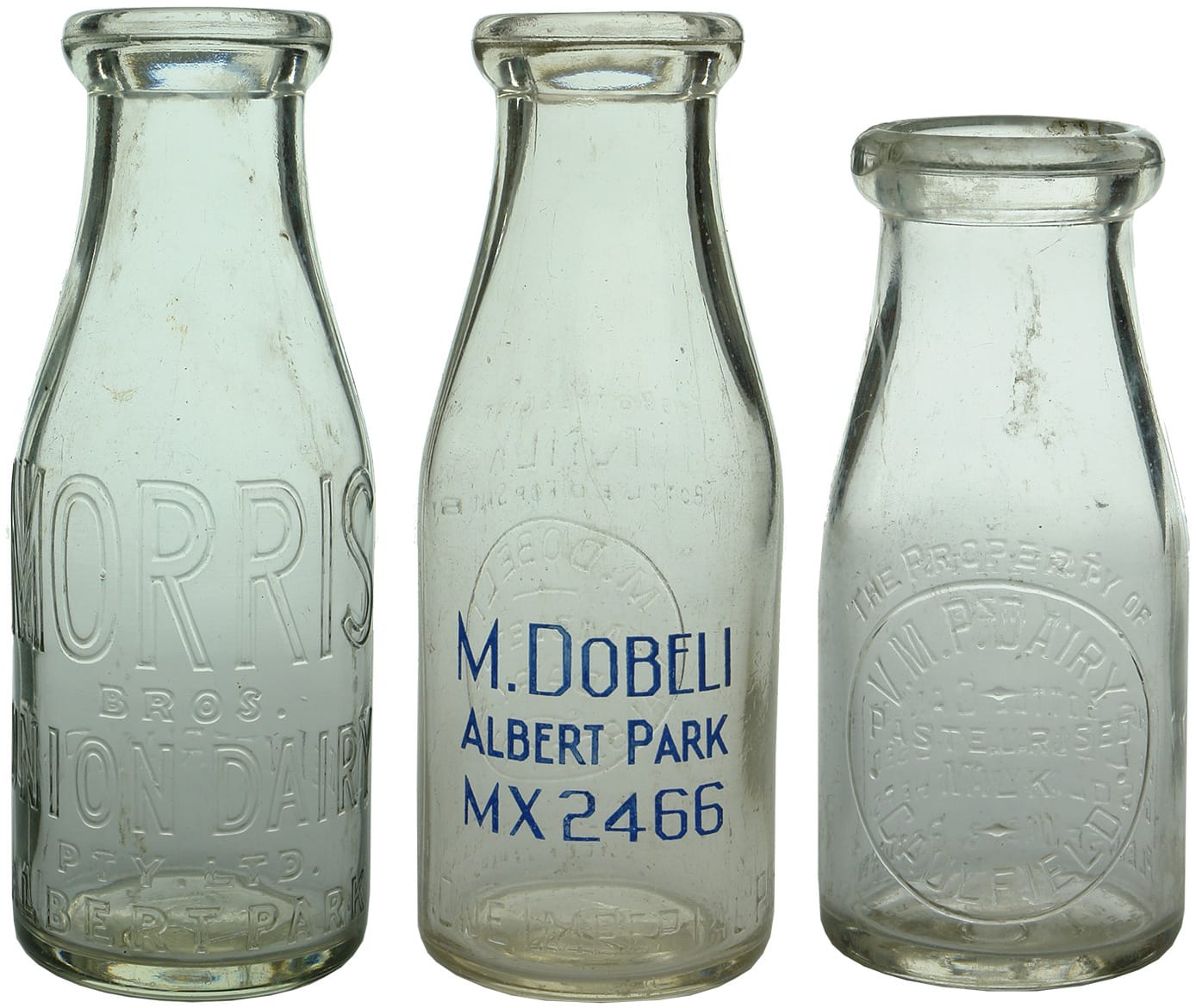 Vintage Melbourne Milk Bottles