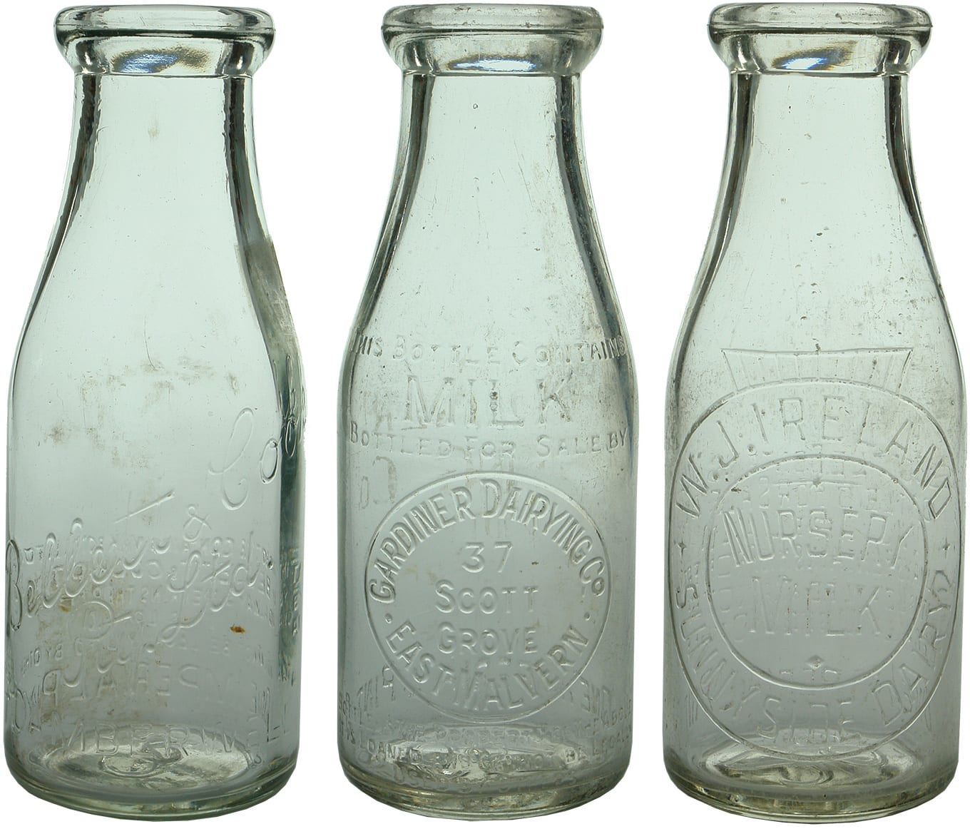 Vintage Melbourne Milk Bottles