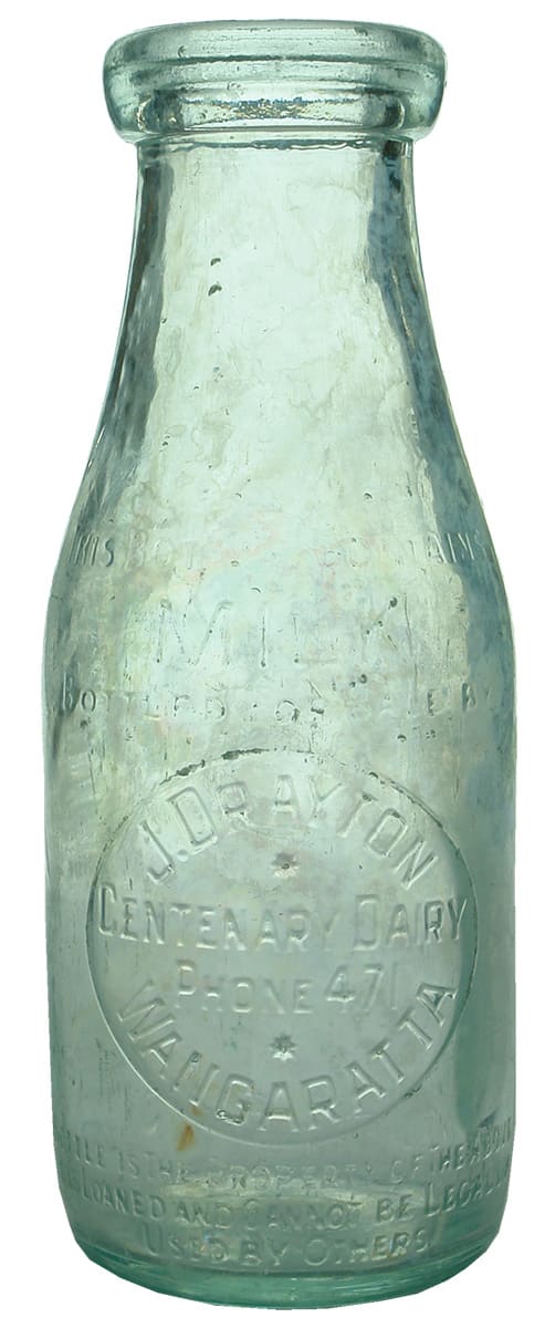 Drayton Wangaratta Vintage Milk Bottle