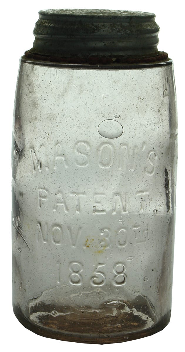 Mason's Patent 1858 Fruit Preserving Jar